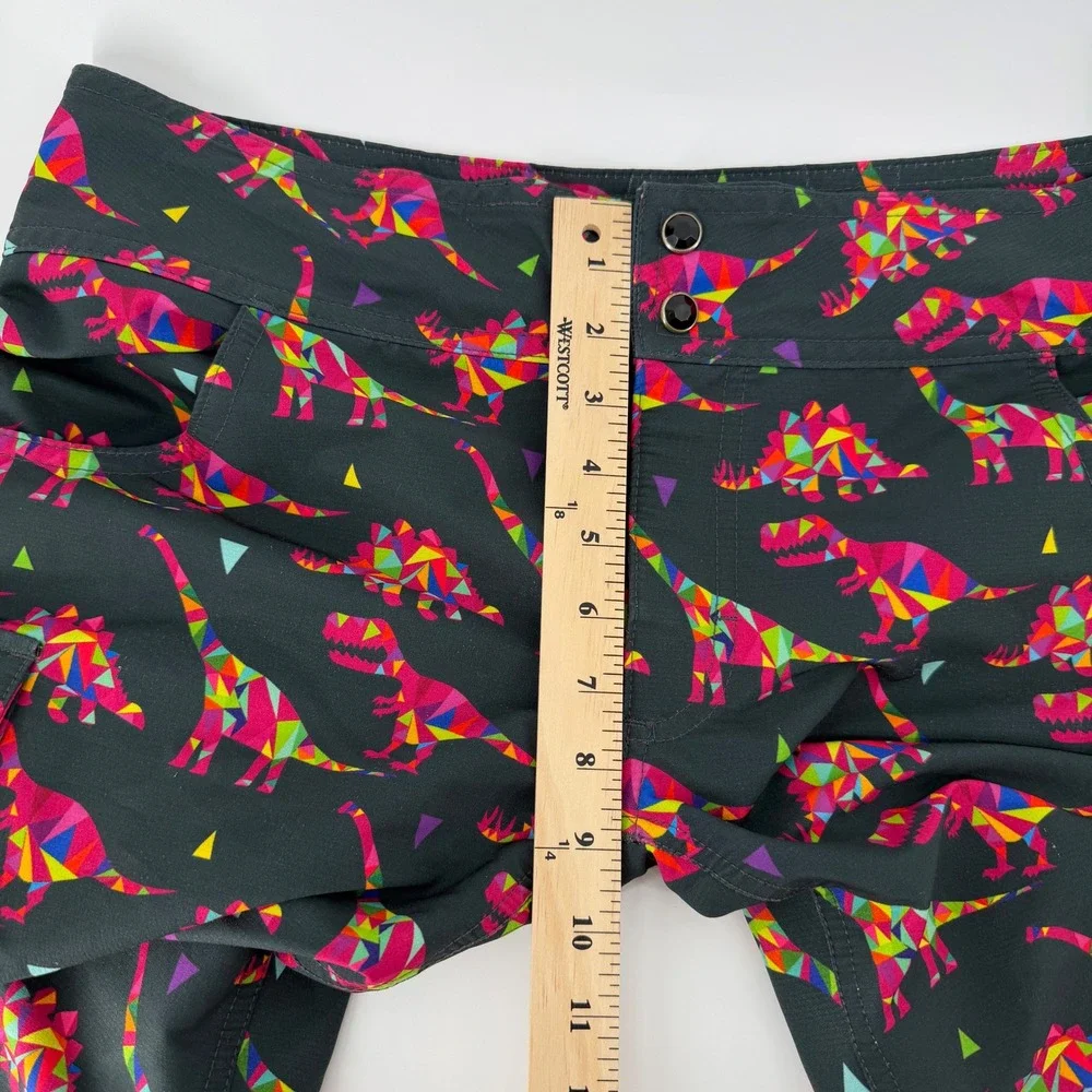 Shredly Mountain Bike Shorts Womens 12 Black Multi Geometric Dinosaur MTB Cargo - Picture 10 of 12